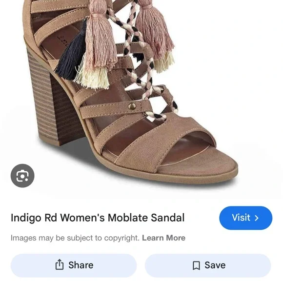 Indigo Tan Braided Women's Heels - Picture 7 of 7